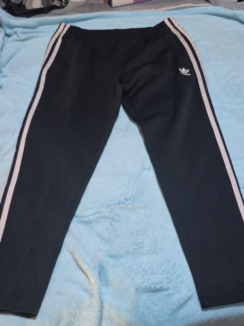 adidas Black Sweatpants with Pink Side Stripes - Kids